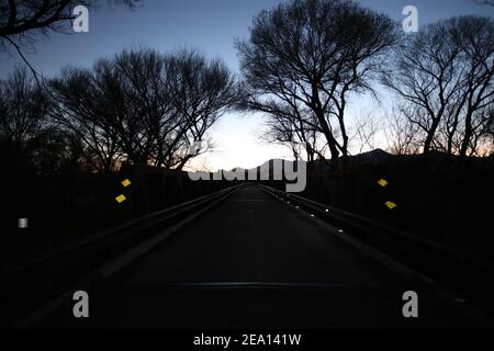 Hereford Road Bridge Twilight Foto Stock