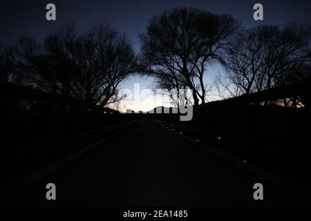 Hereford Road Bridge Twilight Foto Stock