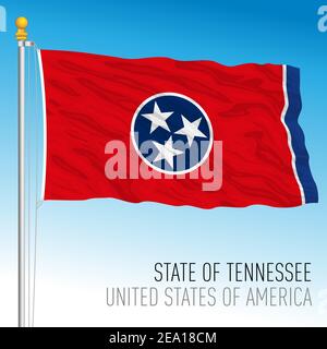 Bandiera dello stato federale del Tennessee, Stati Uniti, illustrazione vettoriale Illustrazione Vettoriale