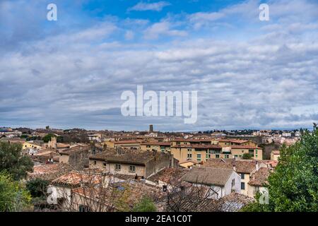 Vista panoramica della città di Carcassonne in Occitanie, Francia. Reparto Aude Foto Stock