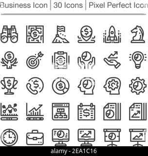 icona della linea commerciale e finanziaria, tratto modificabile, icona pixel perfect Illustrazione Vettoriale