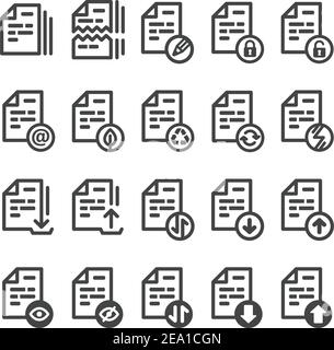 icona di gestione documenti, tratto modificabile Illustrazione Vettoriale