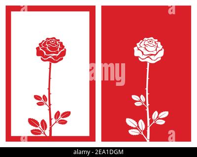 rosa rossa isolata, illustrazione vettoriale Illustrazione Vettoriale