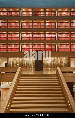 Sezione Archivi su Great Hall presso Lyndon Baines Johnson Library and Museum (LBJ Library) di Austin, Texas, Stati Uniti d'America Foto Stock