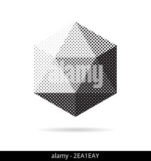 Poligono poligono geometrico basso, logo vettoriale a triangolo di trasformazione, arte con concetto di ombra isolato su sfondo . Illustrazione Vettoriale