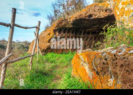 Necropoli etrusca di Norchia Foto Stock