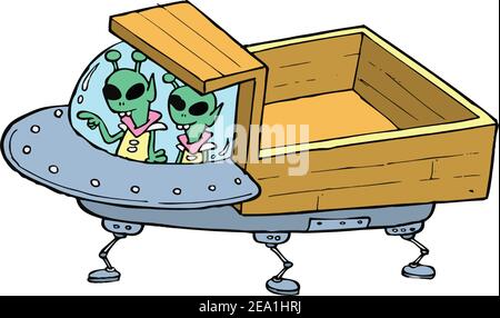 ufo. carrello Illustrazione Vettoriale