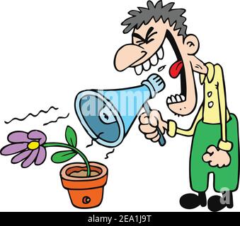 uomo che parla con il fiore Illustrazione Vettoriale