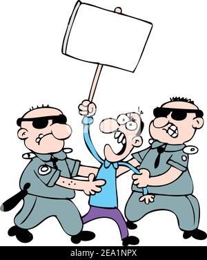 Protester arrestato Illustrazione Vettoriale