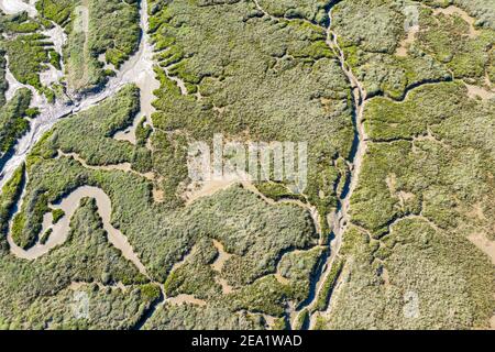 Leigh on Sea National Nature Reserve vista aerea delle paludi In Essex Foto Stock