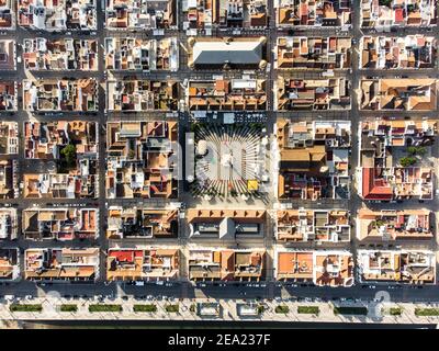 Veduta aerea di Vila Real de Santo Antonio, Algarve, Portogallo Foto Stock