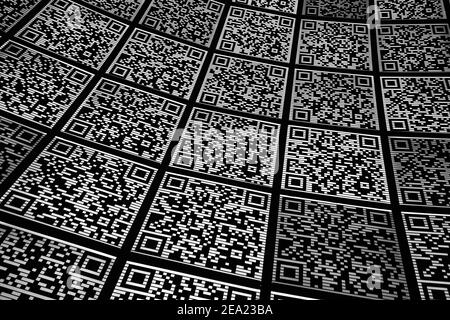 Abstract il codice QR sfondo (abbreviato dalla risposta rapida codice) Foto Stock