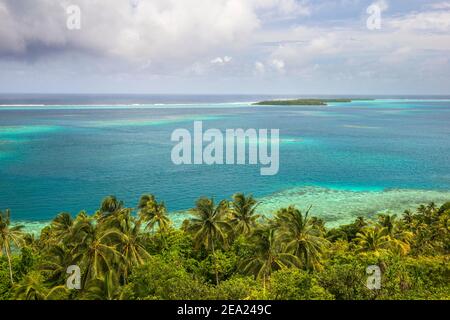 Vista sulla laguna di Wallis, Wallis e Futuna Foto Stock