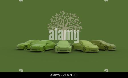 Auto 3D rendering berlina, sport coupé auto isolato su sfondo bianco studio Foto Stock