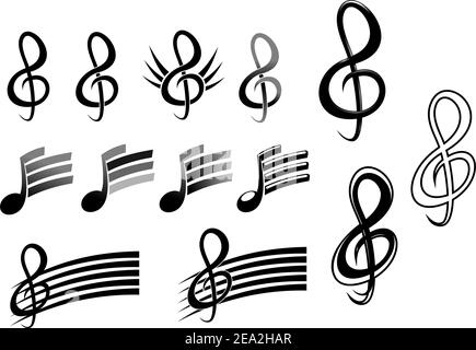 I tasti musica e note come simboli della cultura Illustrazione Vettoriale