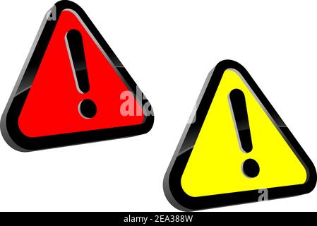 Isolate le icone di attenzione per il web design o il concetto di avvertimento Illustrazione Vettoriale