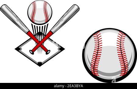 Emblemi di baseball impostato per lo sport design o mascotte Illustrazione Vettoriale