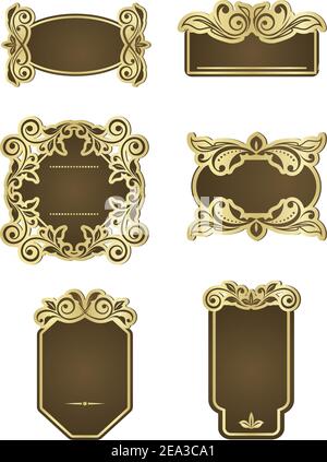Set di cornici retrò per modelli di nozze Illustrazione Vettoriale