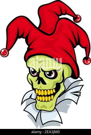 Joker teschio sul torned carta per tattoo o un altro progetto Illustrazione Vettoriale