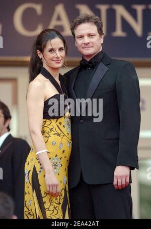 File photo - Colin Firth e sua moglie Livia Giuggioli arrivano per la proiezione del film 'dove la verità giace' diretto da Atom Egoyan al 58° Festival Internazionale del Cinema di Cannes, a Cannes, Francia meridionale, il 13 maggio 2005. L'attore britannico Colin Firth e sua moglie italiana Livia si sono separati dopo 22 anni di matrimonio, secondo i pubblicisti della coppia. Foto di Hahn-Klein-Nebinger/ABACA Foto Stock