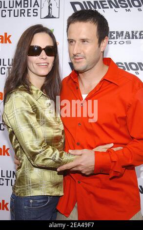 David Arquette, membro del cast, e Courteney Cox Arquette, partecipa alla prima mondiale di 'SharBoy and LavaGirl' al Teatro El Capitan di Hollywood, Los Angeles, il 4 giugno 2005. Foto di Lionel Hahn/ABACA. Foto Stock