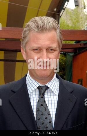 Il Principe della Corona Philippe del Belgio al Roland Garros 'VIP Village' durante l'Open di tennis Francese del 2005 al Roland Garros a Parigi, in Francia, il 04 giugno 2005. Foto di Gorassini-Zabulon/ABACA. Foto Stock