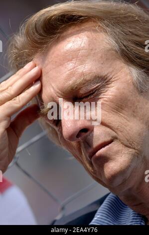 Il presidente della Ferrari Luca Cordero di Montezemolo durante la sessione di qualificazione del Gran Premio d’Italia a Monza, il 3 settembre 2005. Il sette volte campione del mondo Ferrari Michael Schumacher si è qualificato sesto, un posto davanti al compagno di squadra Rubens Barrichello, e condivide la terza fila con l'italiano Jarno Trulli in una Toyota per la gara dei domani. Foto di Thierry Gromik/ABACAPRESS.COM. Foto Stock