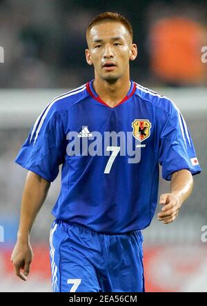 Giappone Hidetoshi Nakata durante il primo round della FIFA Confederations Cup, Giappone contro Brasile, a Colonia, Germania, il 22 giugno 2005. Foto di Christian Liegi/ABACAPRESS.COM Foto Stock