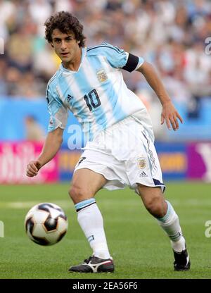 L'argentino Pablo Aimar in azione durante la semifinale della FIFA Confederations Cup, Argentina contro Messico, ad Hanovre, Germania, il 28 giugno 2006. Foto di Christian Liegi/ABACAPRESS.COM Foto Stock