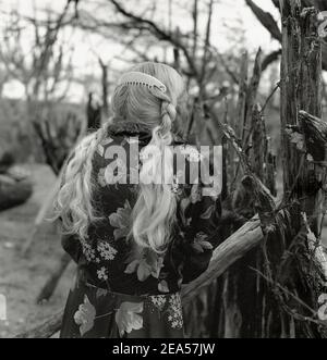 Una donna anziana con trecce per capelli , stato di Lara, Venezuela , Sud America Foto Stock
