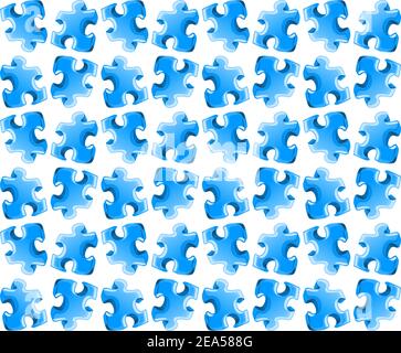 Blu puzzle sfondo senza giunture per il design astratto Illustrazione Vettoriale