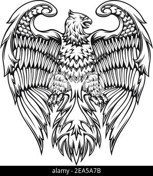 Potente aquila o griffin in stile araldico Illustrazione Vettoriale