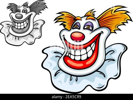 Vecchio clown circo in stile cartoon per il design di intrattenimento Illustrazione Vettoriale