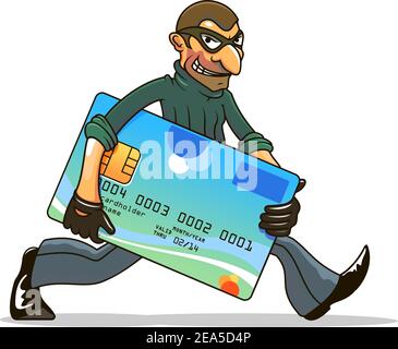 Hacker o ladro rubare carta di credito per la sicurezza di Internet e. progettazione di concept bancari Illustrazione Vettoriale