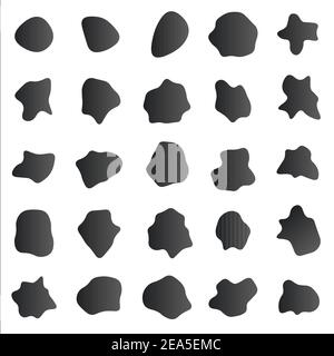 Set di blobi arrotondati geometrici astratti. Forme casuali. Bolle morbide. Adatto per il design del logo o banner. Illustrazione vettoriale. Illustrazione Vettoriale