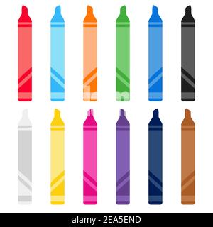 Confezione di cryons colorati Illustrazione Vettoriale