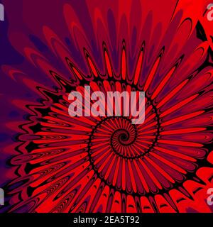 Astratto rosso frattale sfondo spirali Wings immagine di sfondo generata dal computer. Grafica digitale frattale per un design grafico creativo. Foto Stock