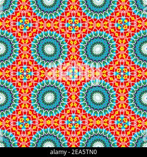 Sfondo tessera Mandala ripetuta. Immagine a trama di alta qualità pronta per la stampa sui prodotti. Ideale per ornamento per decorare un saluto ca Foto Stock