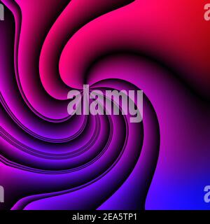 Un motivo di sfondo Swirl Abstract Whirlpool con sfumatura rossa, viola e blu. Immagine con texture in primo piano hq. Foto Stock