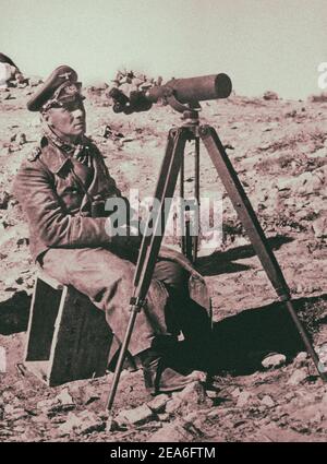 Il maresciallo tedesco Erwin Rommel, comandante del nazista Wehrmacht nella battaglia del Nord Africa. Libia. 1942 Foto Stock