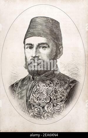 Ahmed Muhtar Pascià (1839 - 1919) un ottomano maresciallo di campo e Gran Visir. Foto Stock