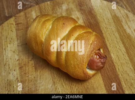 Maiali in una coperta - varietà di diversi piatti a base di salsiccia nel Regno Unito, Stati Uniti, Danimarca, Irlanda, Germania, Belgio, Russi Foto Stock