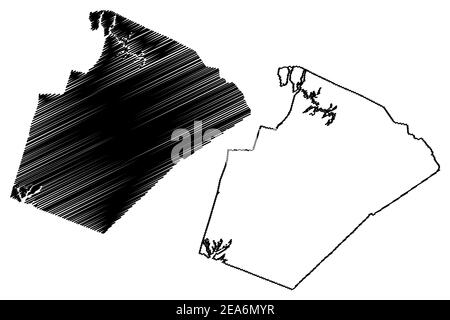 Wake County, North Carolina state (contea degli Stati Uniti, Stati Uniti d'America, Stati Uniti, Stati Uniti, Stati Uniti), illustrazione vettoriale mappa, mappa scrimble sketch Wake Illustrazione Vettoriale