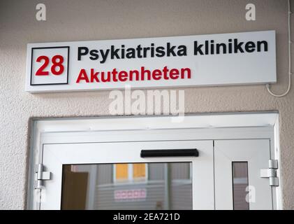 Linköping, SVEZIA - 1° DICEMBRE 2015: Dipartimento di Psichiatria, Dipartimento 28, presso l'Ospedale Universitario di Linköping. Foto Stock