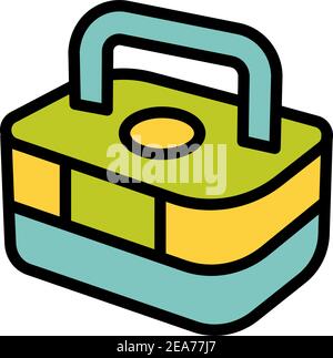 Icona semplice con il colore del lunchbox. Immagine del vettore di icone lunchbox per il web design isolato su bianco Illustrazione Vettoriale