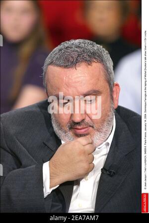 © Jean-Jacques Datchary/ABACA. 54808-8. Parigi-Francia, 14 gennaio 2004. Dominique Farrugia alla registrazione del talk show di Michel Drucker Vivement Dimanche. Foto Stock