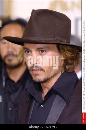 © Hahn-Khayat/ABACA. 55212-93. Los Angeles-CA-USA, 25 gennaio 2004. Johnny Depp arriva al Golden Globe Awards 2004 al Beverly Hills Hilton. Foto Stock