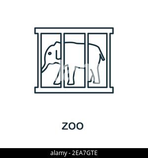 Icona Zoo. Elemento semplice della collezione del parco divertimenti. Icona Creative Zoo per il web design, modelli, infografiche e altro ancora Illustrazione Vettoriale