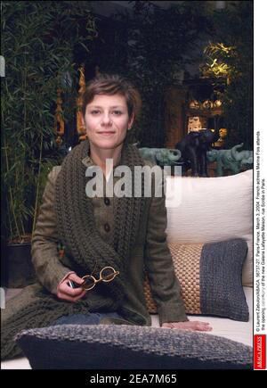 © Laurent Zabulon/ABACA. 56737-27. Parigi-Francia, 3 marzo 2004. L'attrice francese Marina Fois partecipa alla cerimonia di apertura della nuova Galerie Lafayette Maison, rue Scribe a Parigi. Foto Stock