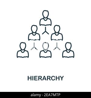 Icona della gerarchia. Elemento semplice della raccolta di business intelligence. Icona della gerarchia creativa per il web design, i modelli, le infografiche e altro ancora Illustrazione Vettoriale